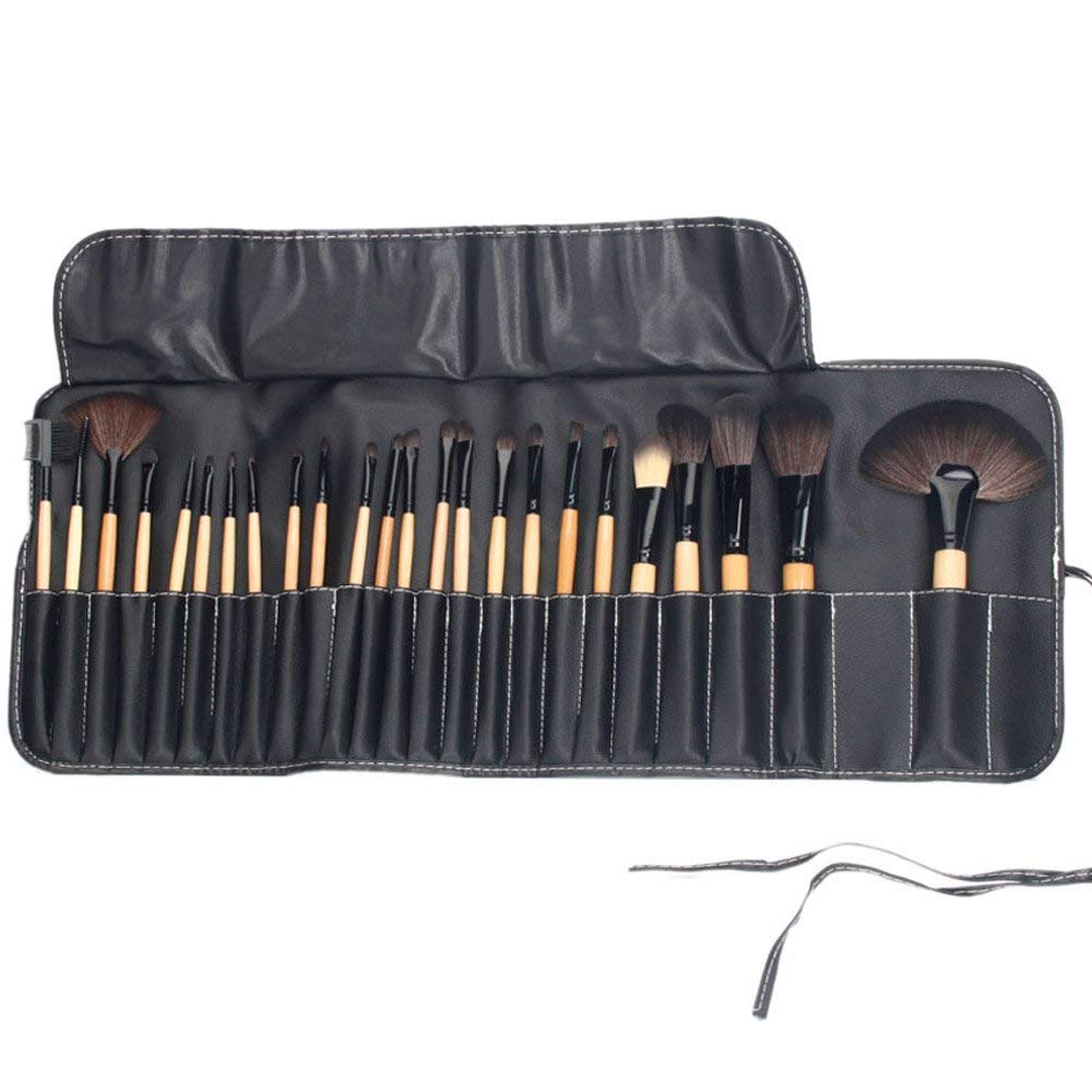 Set profesional de brochas para maquillaje 24 piezas Madera