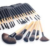 Set profesional de brochas para maquillaje 24 piezas Madera