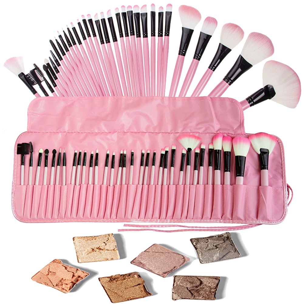 Base Maquillaje Professional Set de Brochas - RFAIKA 32 Piezas Pinceles de Maquillaje Suaves Belleza Maquillaje - Sombras de Ojos Set de Brochas Cosmético Fundación Ojo Cara Sonrojo Cepillos Polvos Maquillaje (rosa)