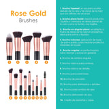 Brochas de Maquillaje 14 Piezas, Set Brochas para Maquillaje Profesional, Brochas para sombra de Ojos y Rostro, Regalo Ideal Color Oro Rosa (14 Piezas)