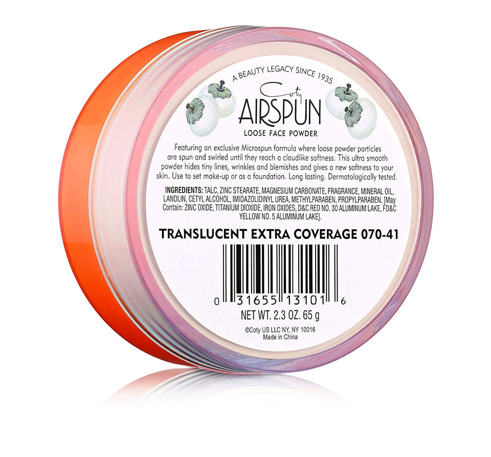 Coty Airspun Face Powder, Translucent Extra Coverage, 2.3 oz