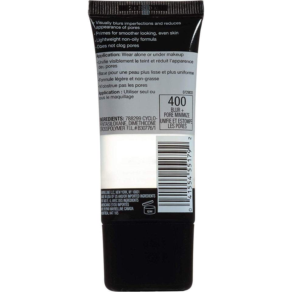 Maybelline Facestudio Master Prime Primer Makeup, Blur + Pore Minimize, 1 fl. oz.