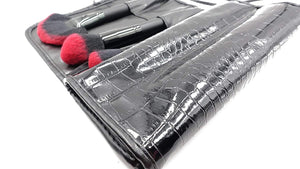 Mejor regalo para Mamá - Maquillali Set profesional de 24 piezas brochas para maquillaje (Negro Y Roja)