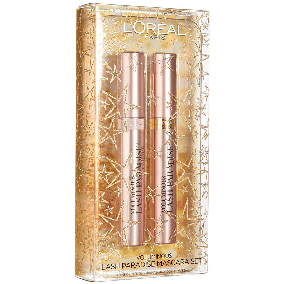 L'Oreal Paris Lash Paradise Mascara and Lash Primer Limited Edition Gift Set, Give the Gift of Feathery Soft Full Lashes, 1 Kit